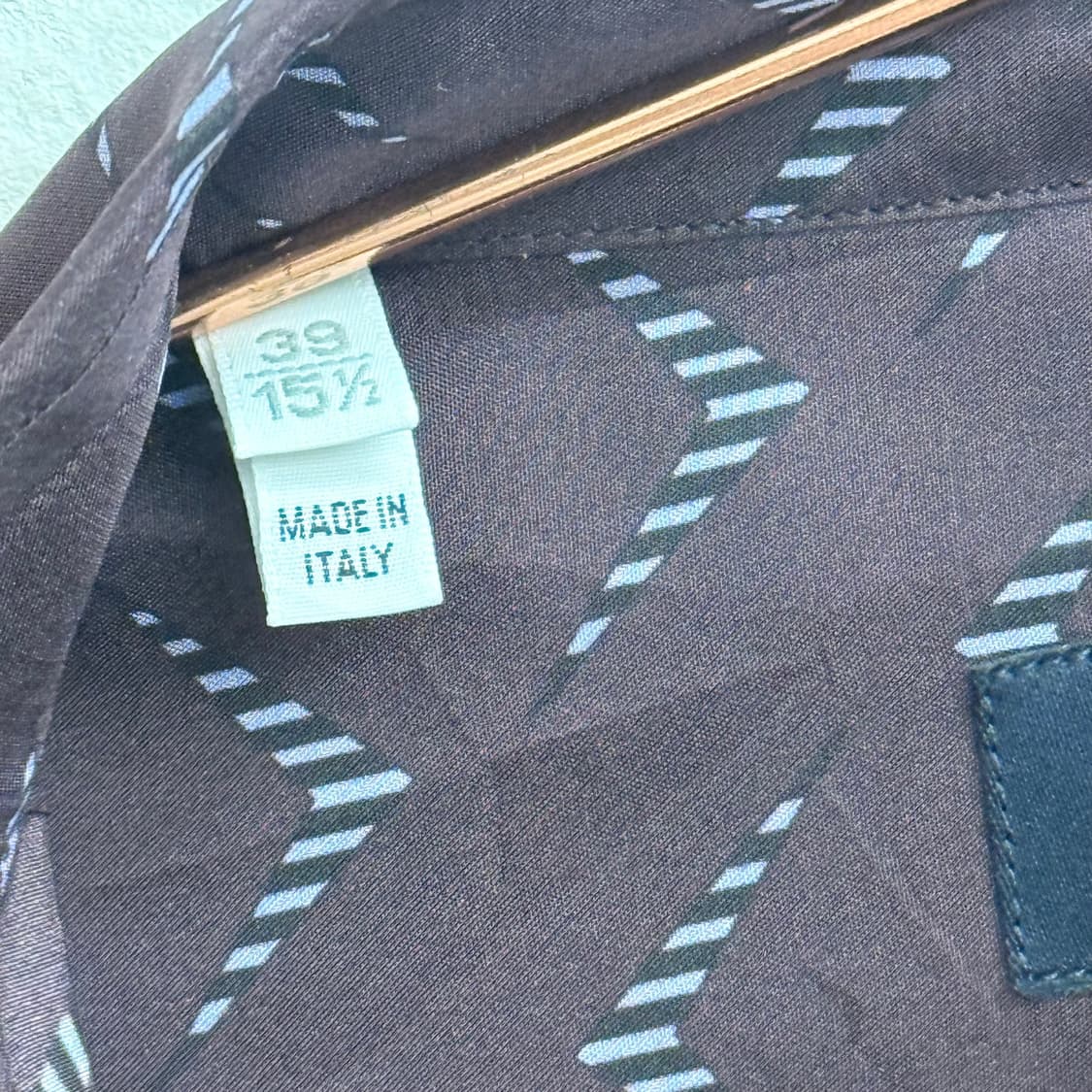 한섬 랑방 기하학 패턴 딥퍼플 실크 셔츠 (39) 상품이미지3