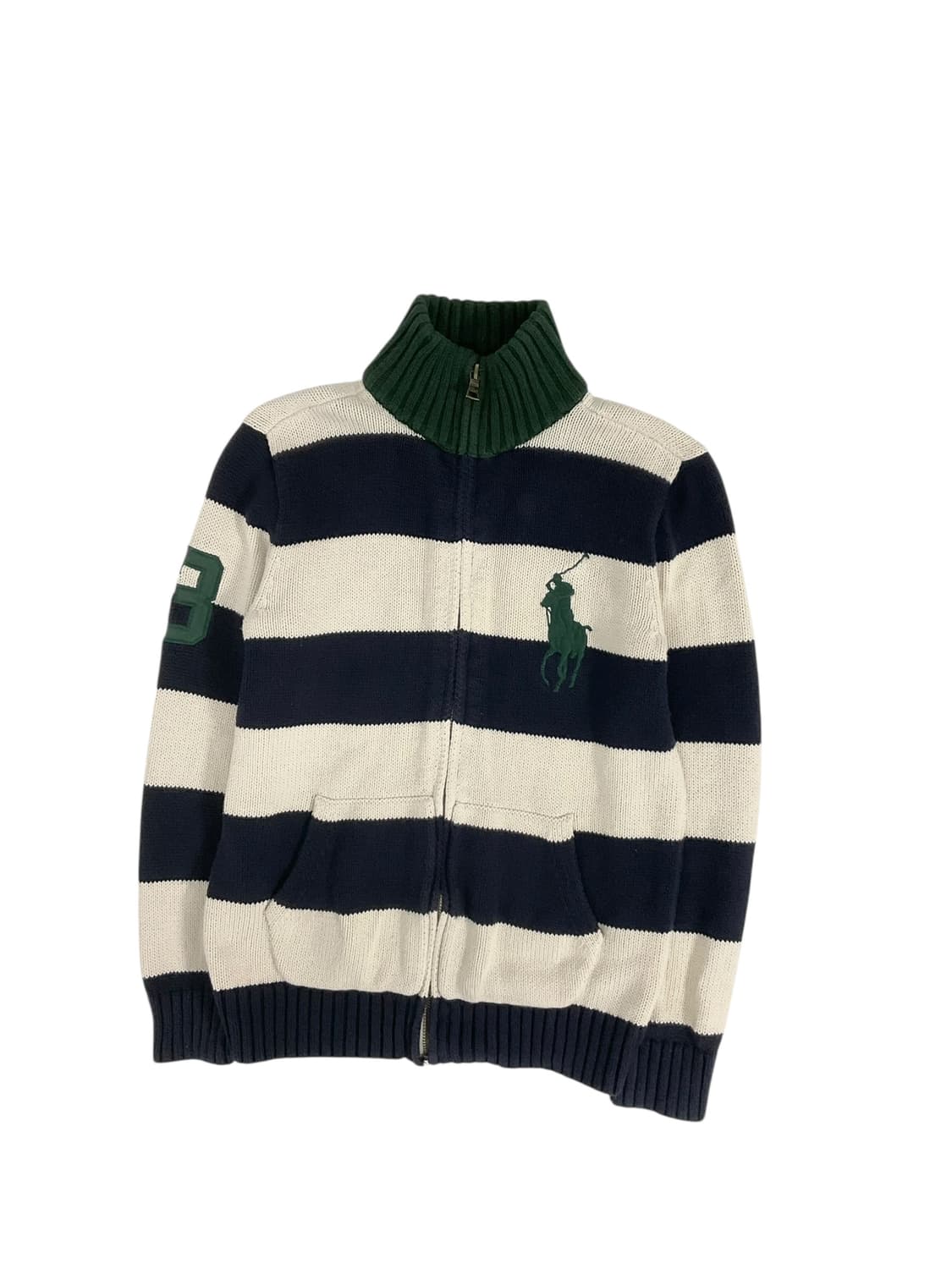 폴로 빅포니 니트 스트라이프 집업 상품이미지1