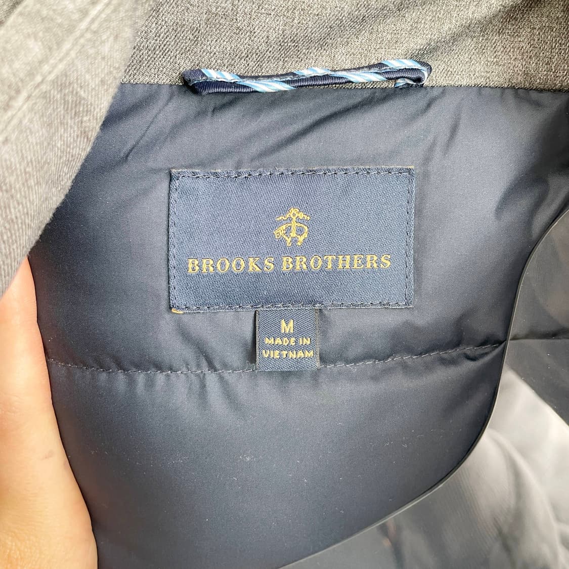 A2 브룩스 브라더스 사이드 로고 패치 덕다운 야상 패딩 100사이즈 상품이미지5