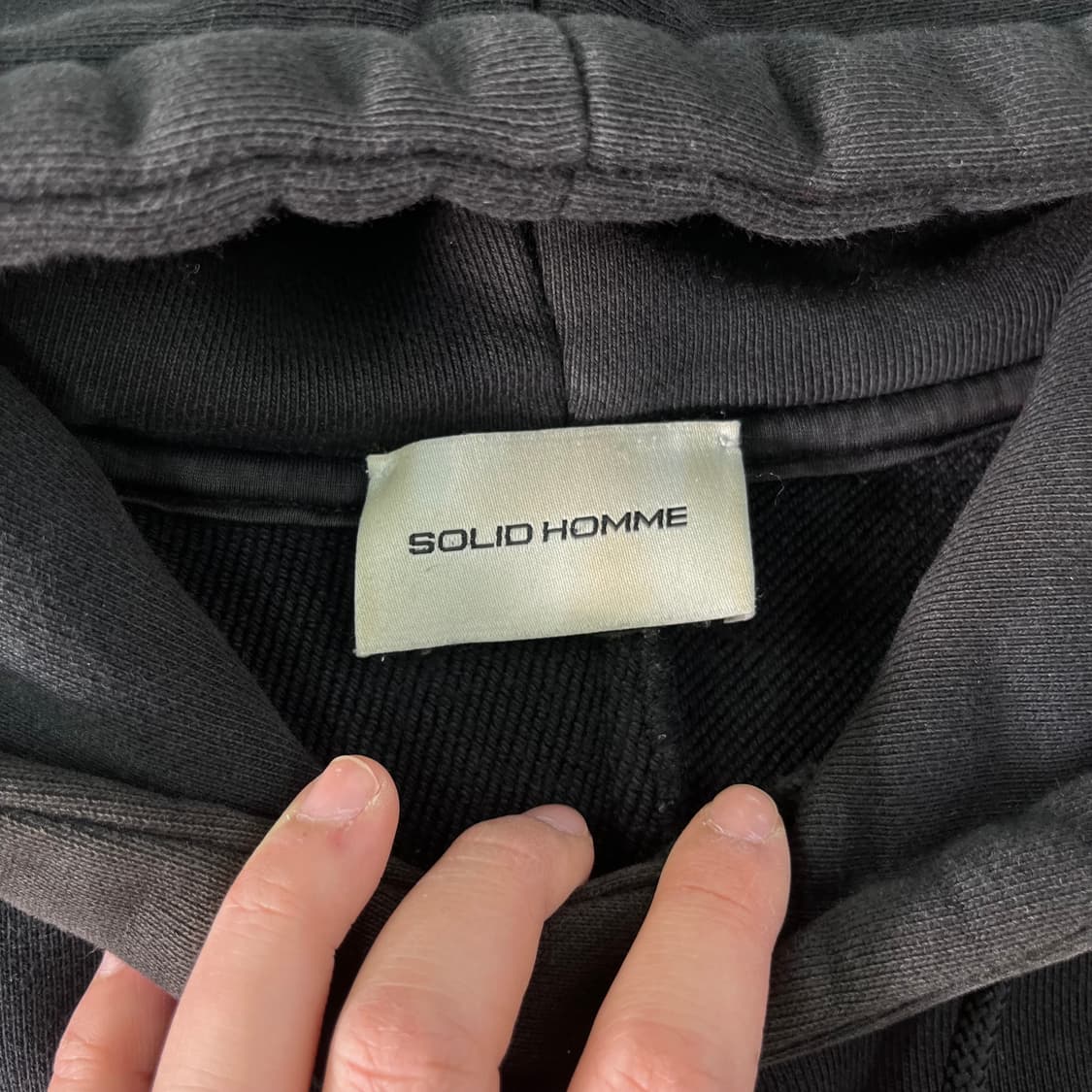 100 솔리드 옴므 벨벳 후드티 상품이미지2