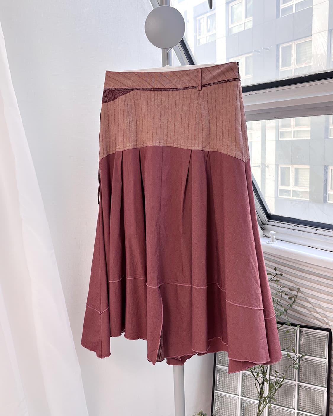 kame indie pink vintage 언발란스 롱 플레어 스커트 상품이미지4