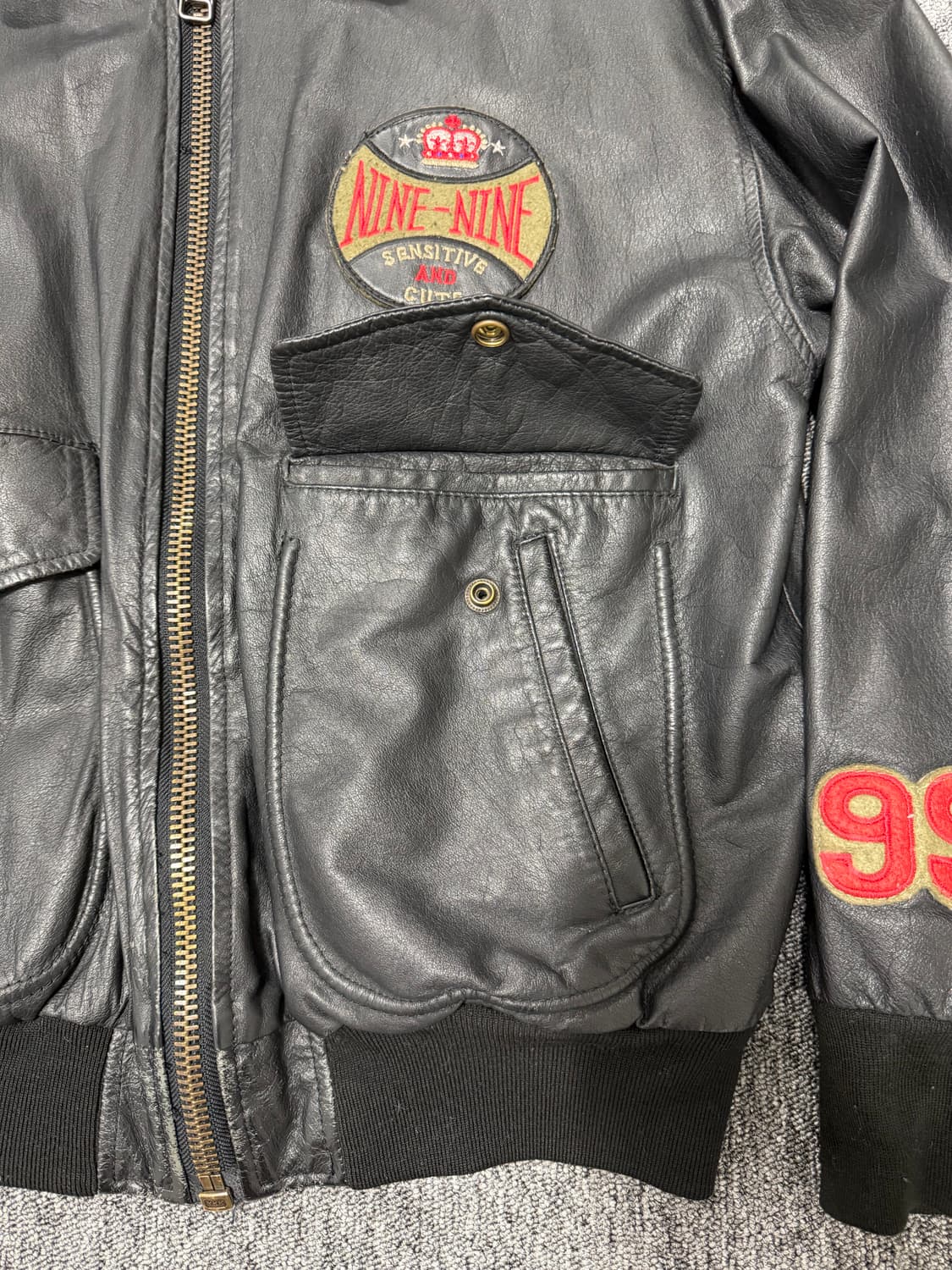 80's cow leather jacket   상품이미지5