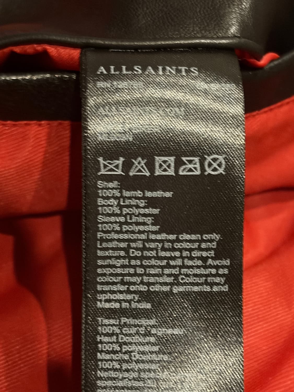 [판매] 올세인츠(AllSaints) 양가죽 라이더 자켓 - L  상품이미지10