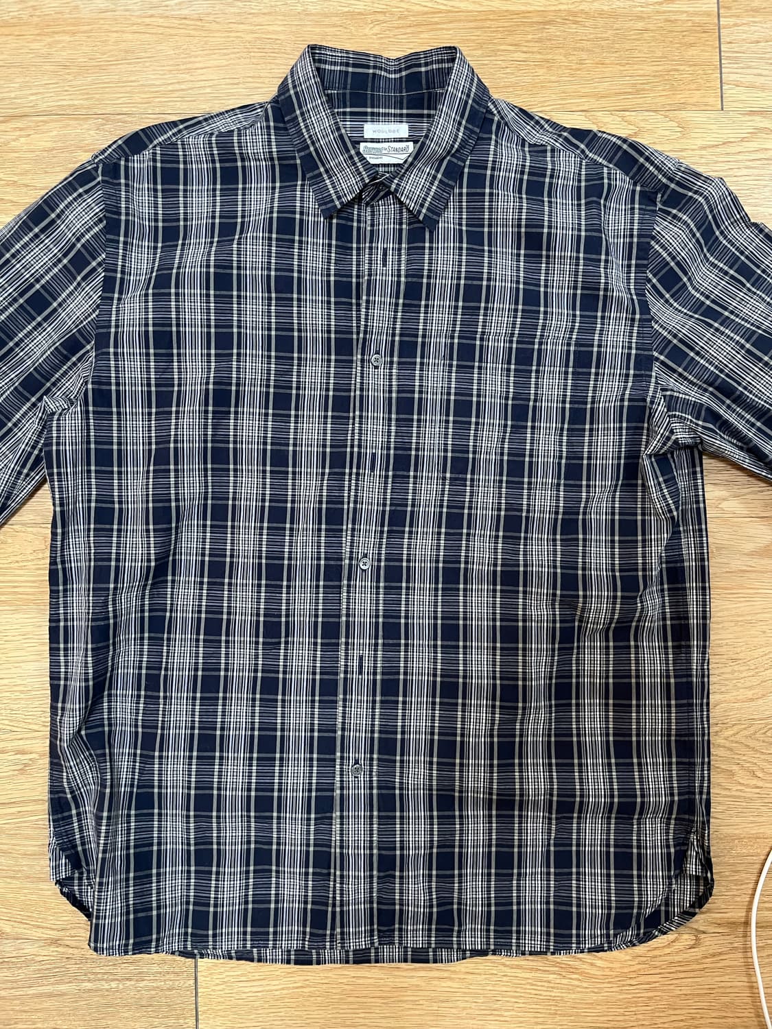 우드비X와인드 협업 네이비 체크 셔츠(02사이즈) 상품이미지1
