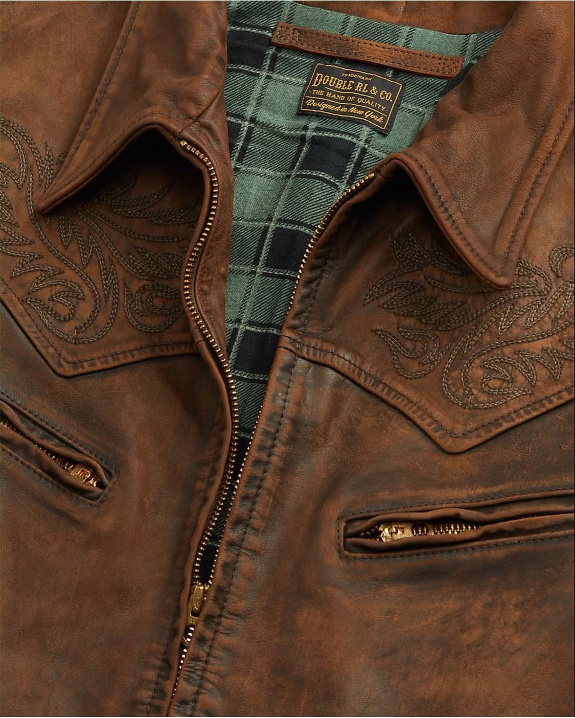 RRL 임브로이드 웨스턴 가죽 자켓  상품이미지2