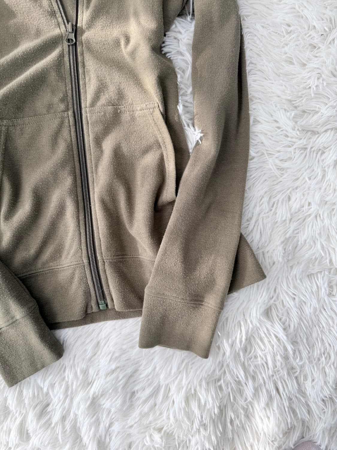 베이직 카키 후드집업 상품이미지3