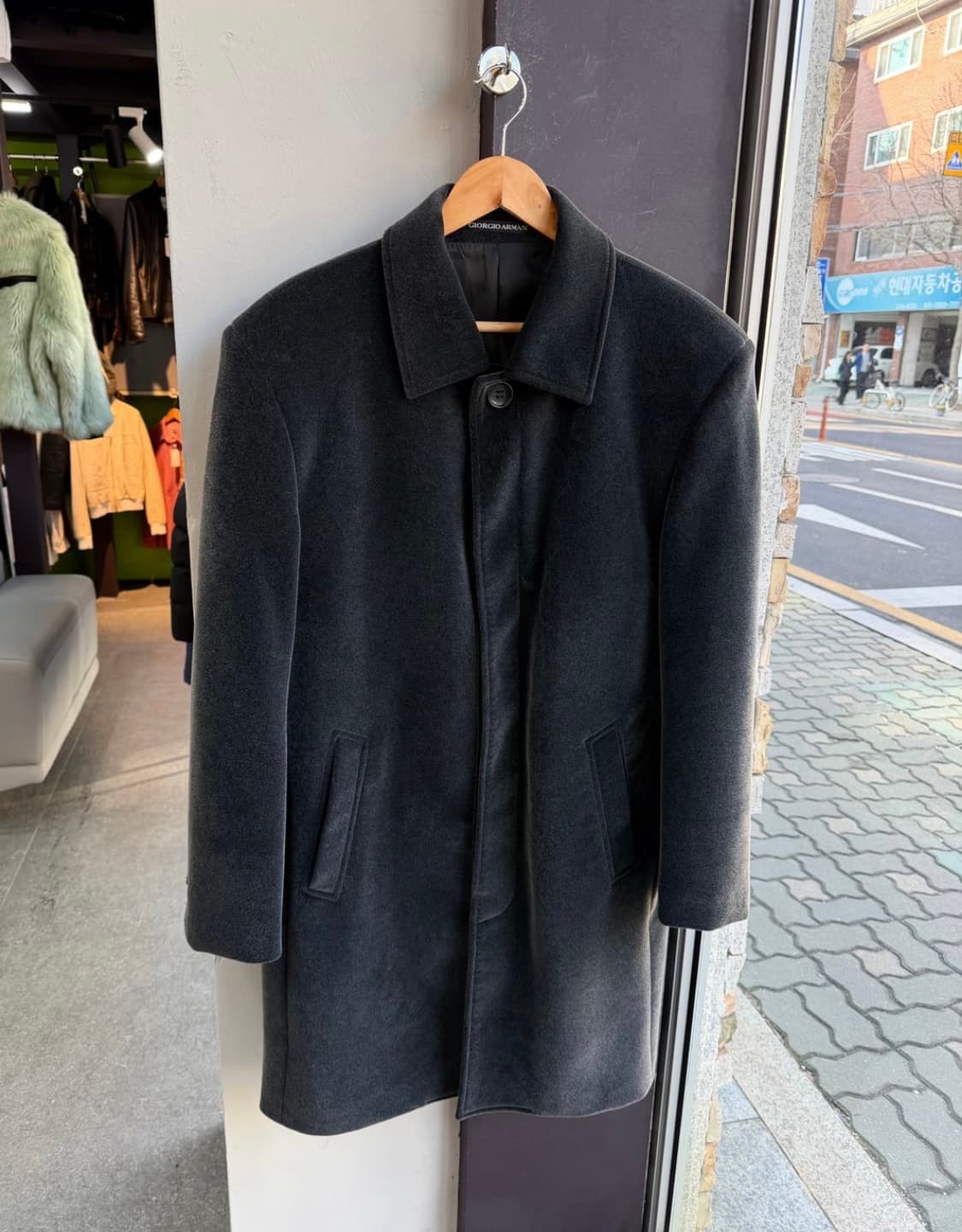 90s 아르마니 벨벳 울 코트 자켓 상품이미지2