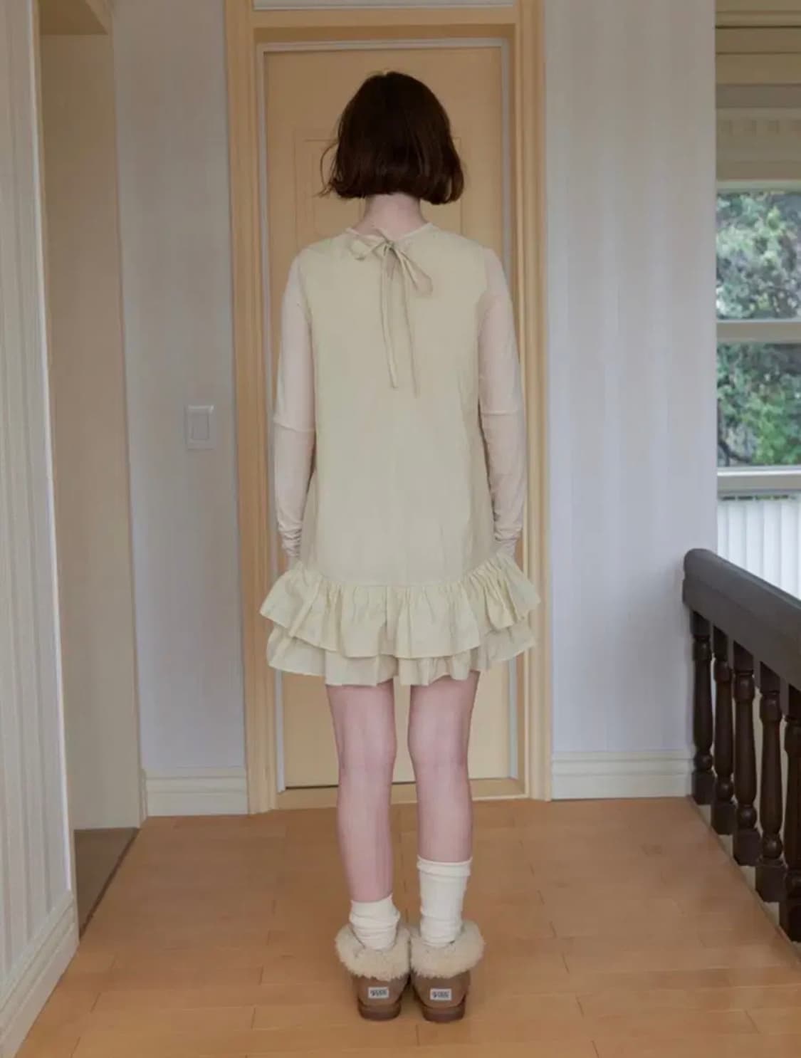 노컨텐츠 투 레이어 셔링 드레스 원피스 상품이미지4