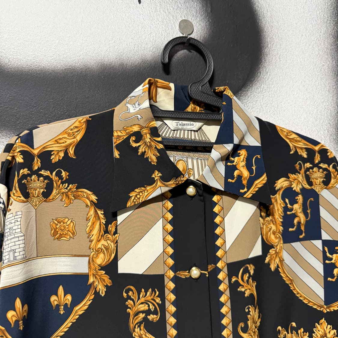 VTG 빈티지 중세 바로크 풀 패턴 긴팔 셔츠 블라우스 상품이미지3