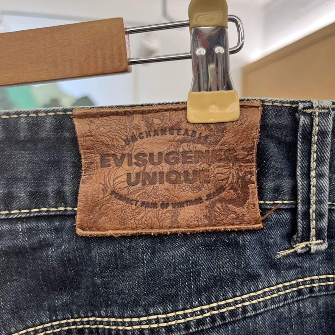 에비수 레트로 빈티지 포켓로고 빅사이즈 데님팬츠 38인치 C09926 상품이미지5
