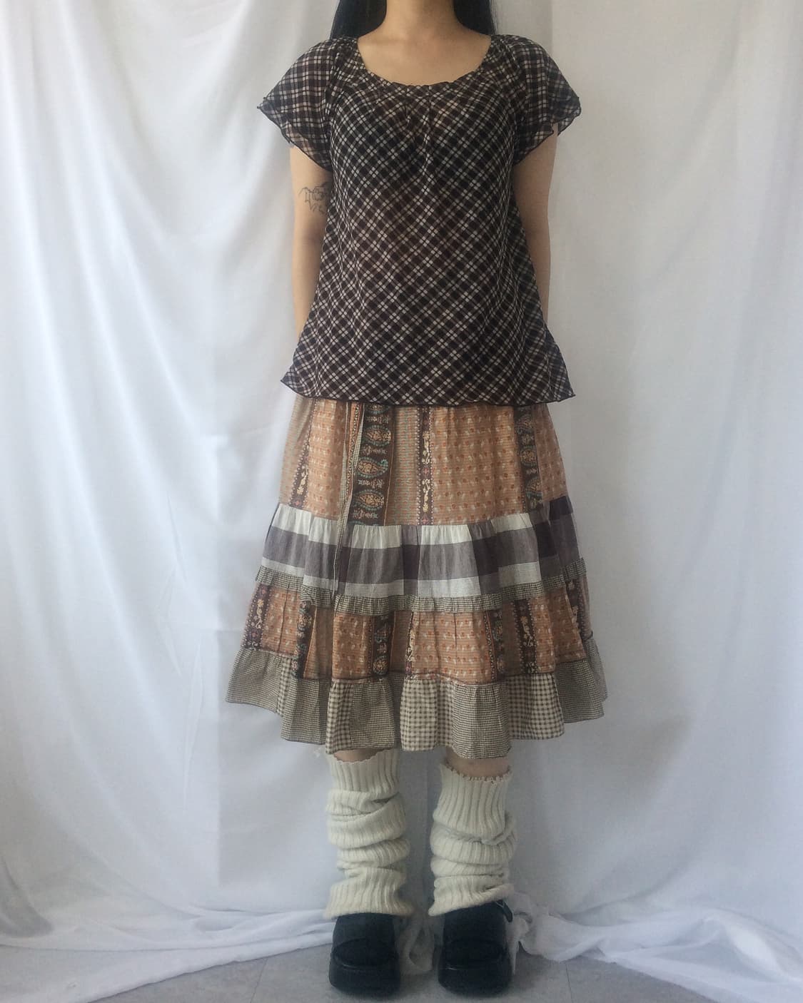 Check pattern blouse 상품이미지7