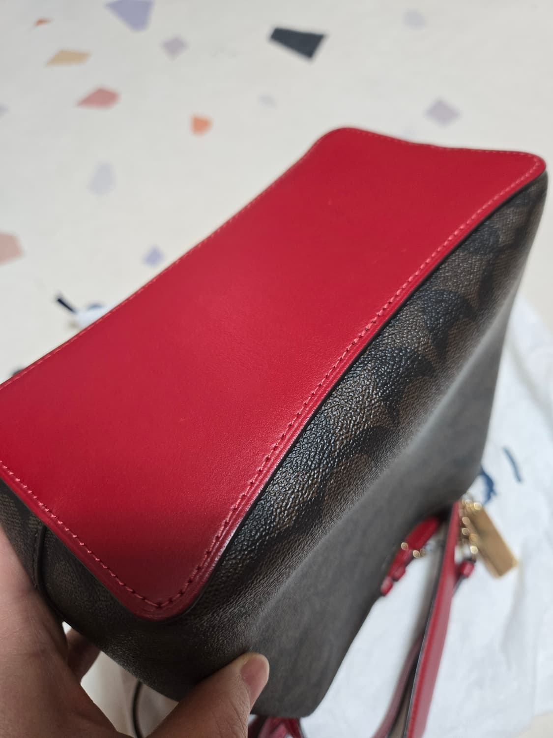 코치 시그니처 타운 버킷백 브라운 크로스백 빈티지 상품이미지4