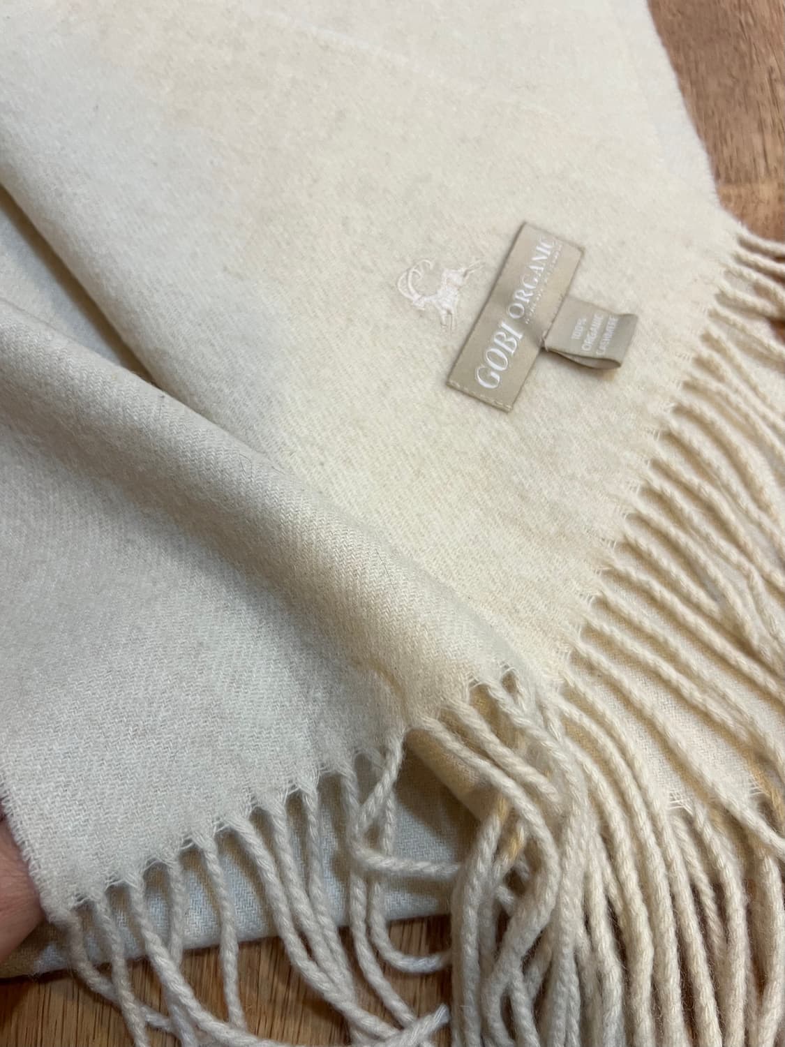 고비 GOBI 크림베이지 캐시미어100 머플러 목도리 상품이미지8