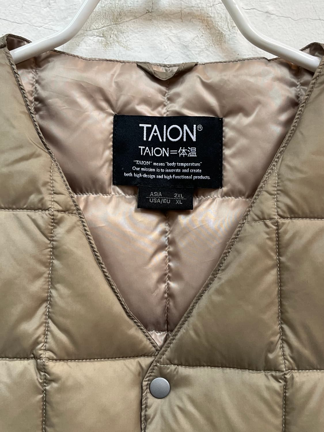 Taion 퀼팅 V넥 경량 패딩 조끼 베스트 2XL 상품이미지2