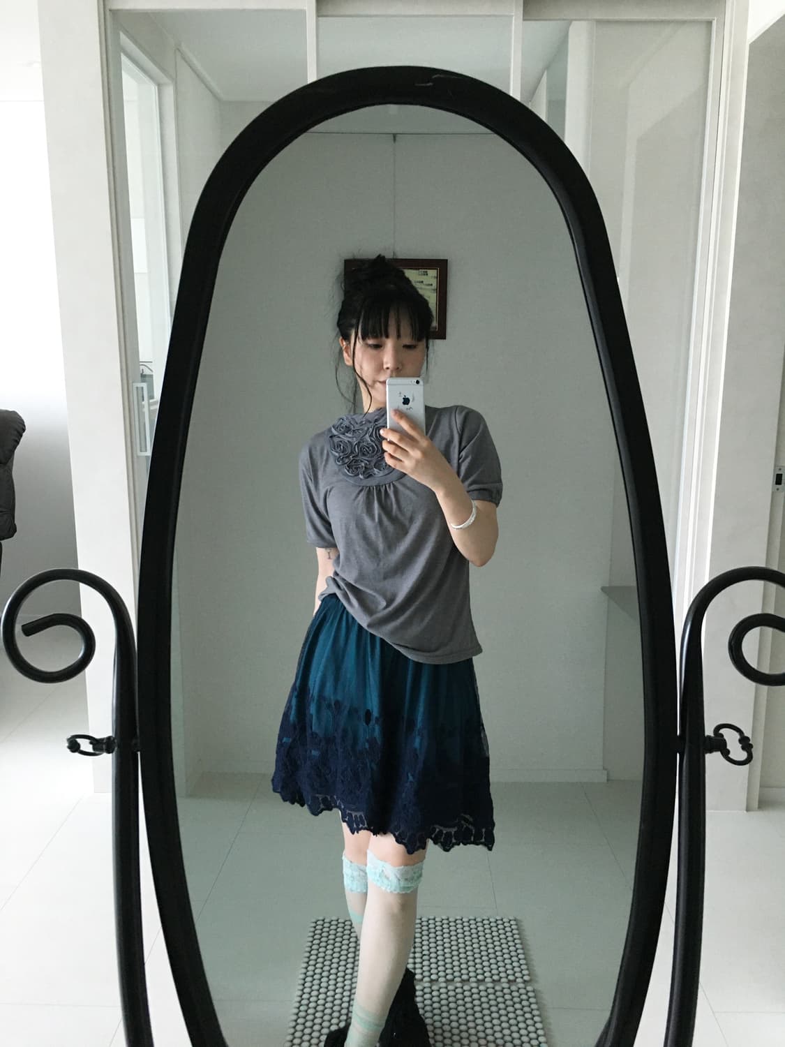 vintage lace trim skirt 상품이미지3