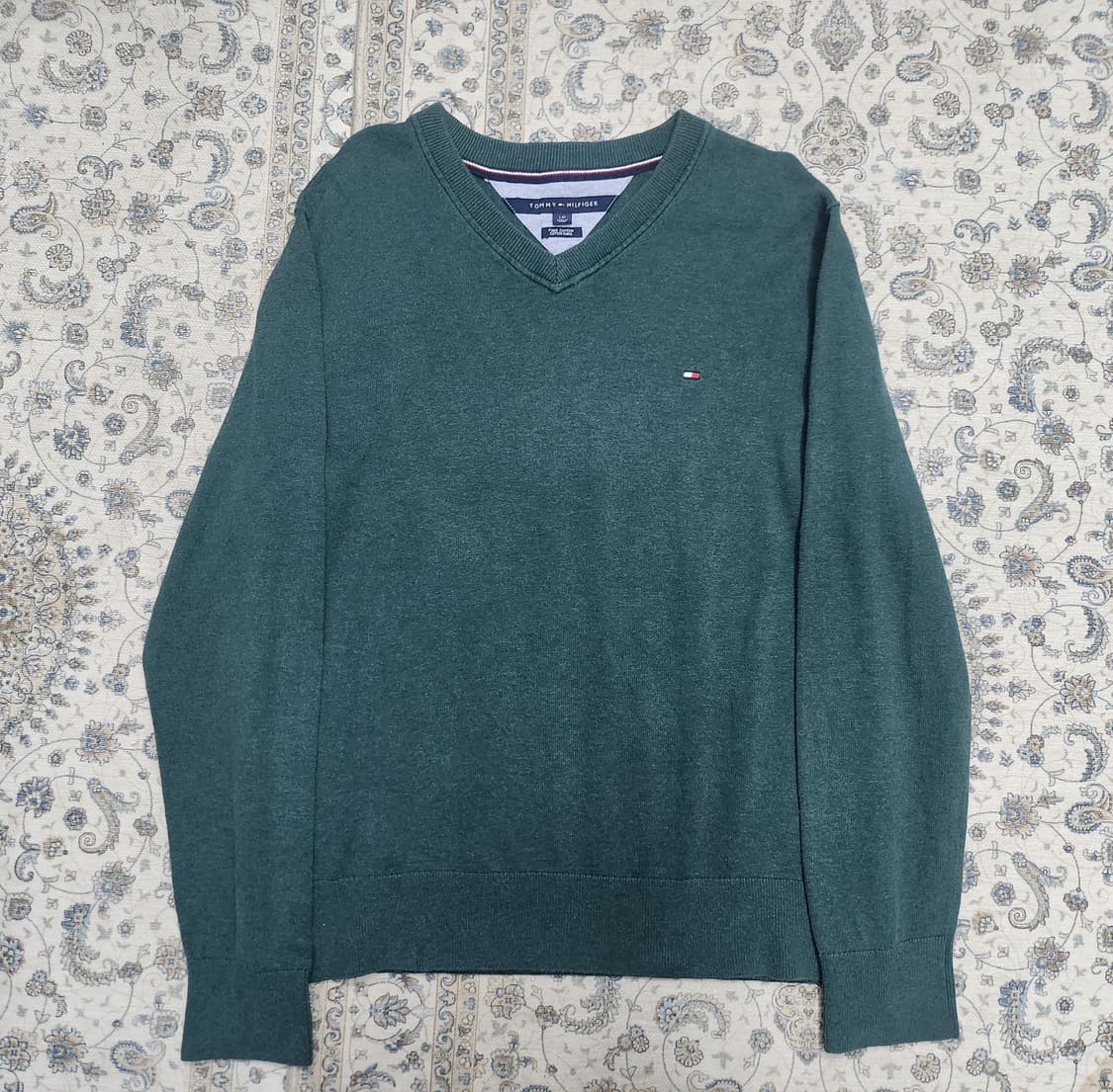 타미힐피거 브이넥 니트 그린 L 상품이미지1