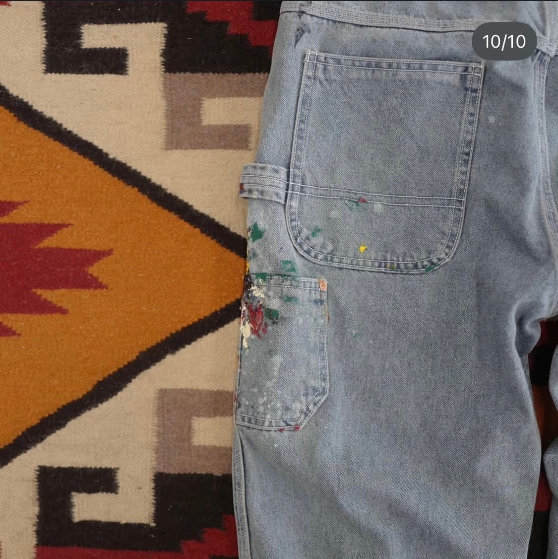 [L] 블랙아웃 페인터 팬츠 데님 연청 상품이미지5