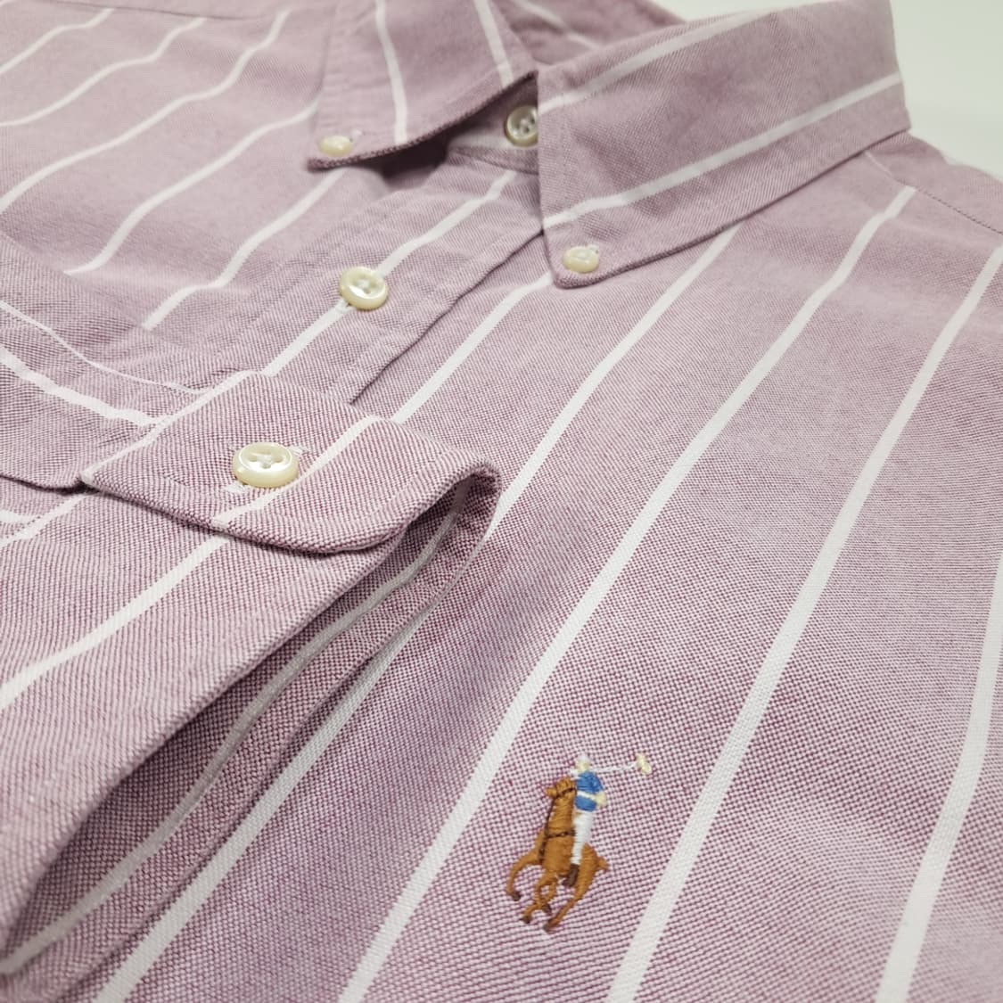 CL538 2XL 폴로 90s 올드스쿨 스트라이프 더스티핑크 셔츠 남방 상품이미지4