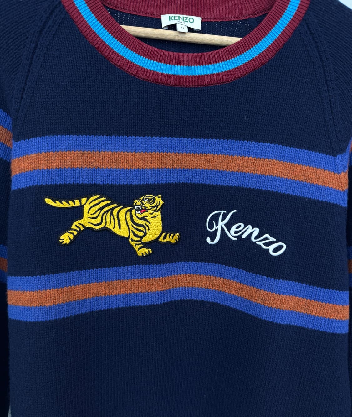 KENZO 겐조 점핑타이거 스트라이프 울 스웨터 S 상품이미지3