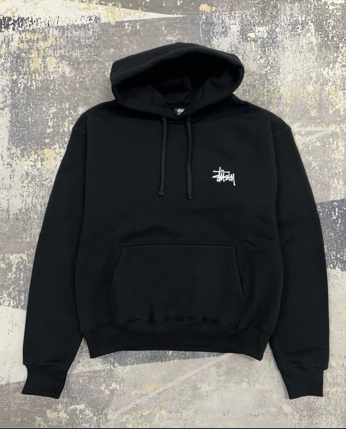 스투시 Stussy 백로고 베이직 후드 블랙 상품이미지2