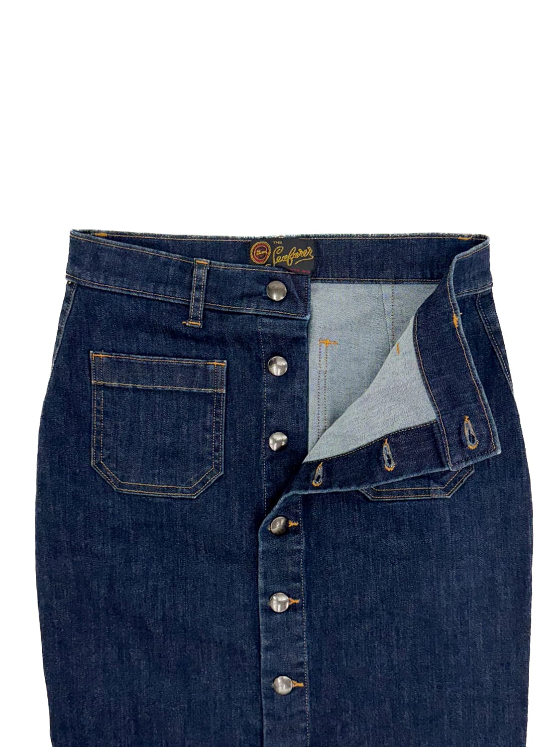 Seafarer Denim Button-Front Skirt/ 26  상품이미지3
