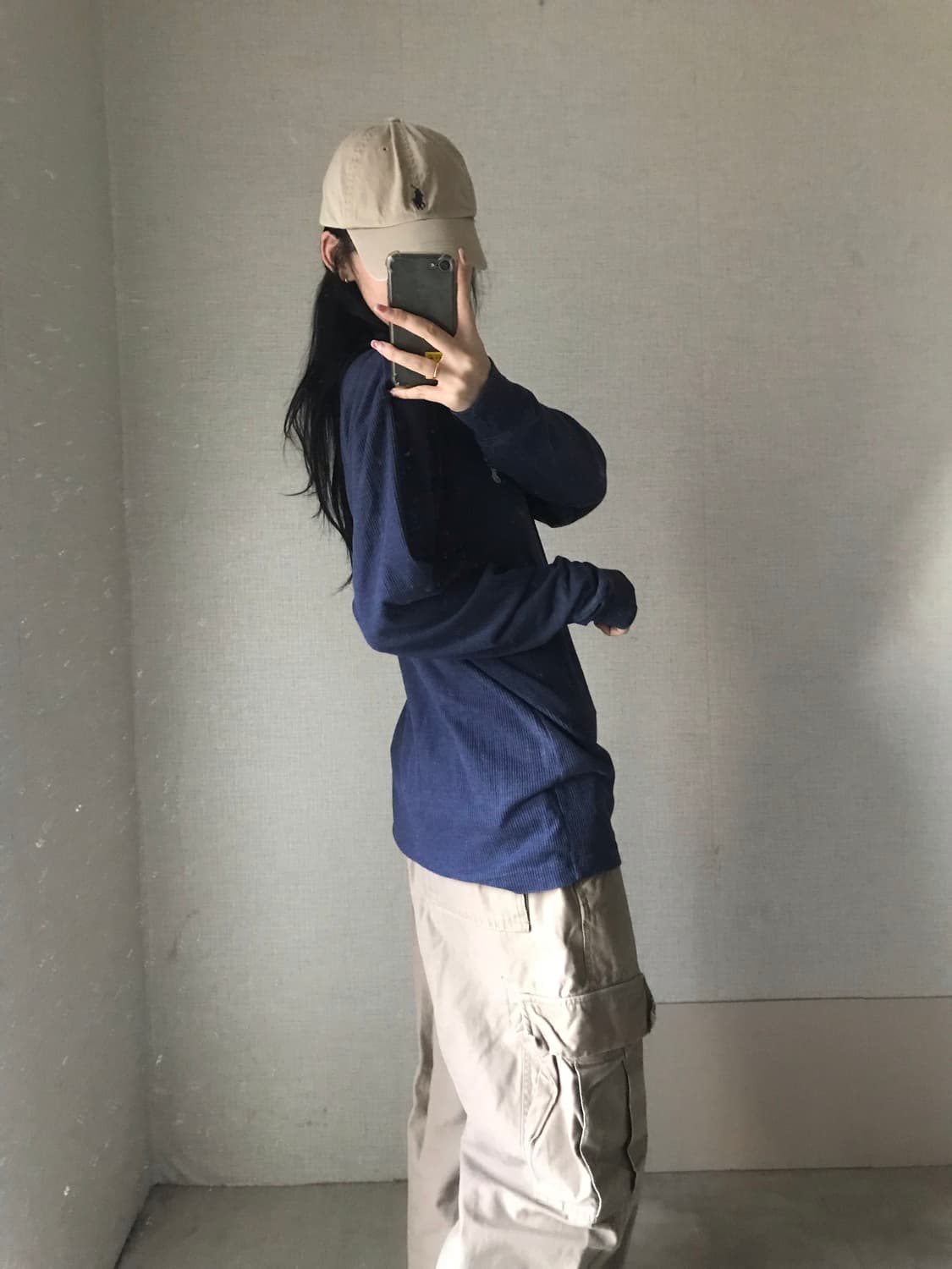 폴로 네이비 와플 롱슬리브 상품이미지3