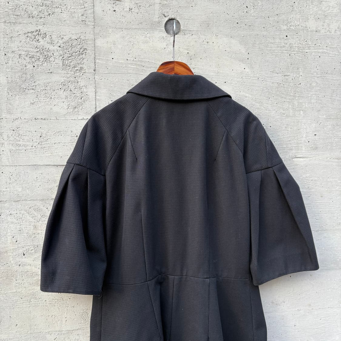 마르니 블랙 울 코튼 블랜드 숏 슬리브 트렌치 코트 상품이미지6