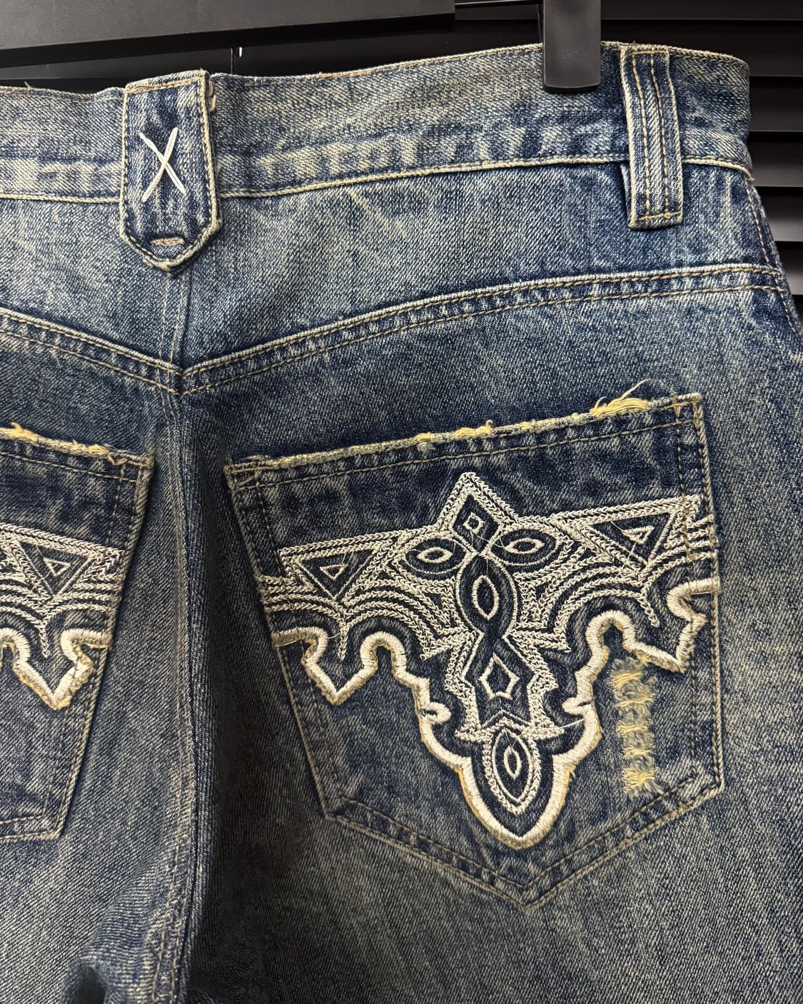 ANTIK DENIM 워싱 데님 웨스턴 에스닉 자수 포켓 반바지 32 상품이미지1