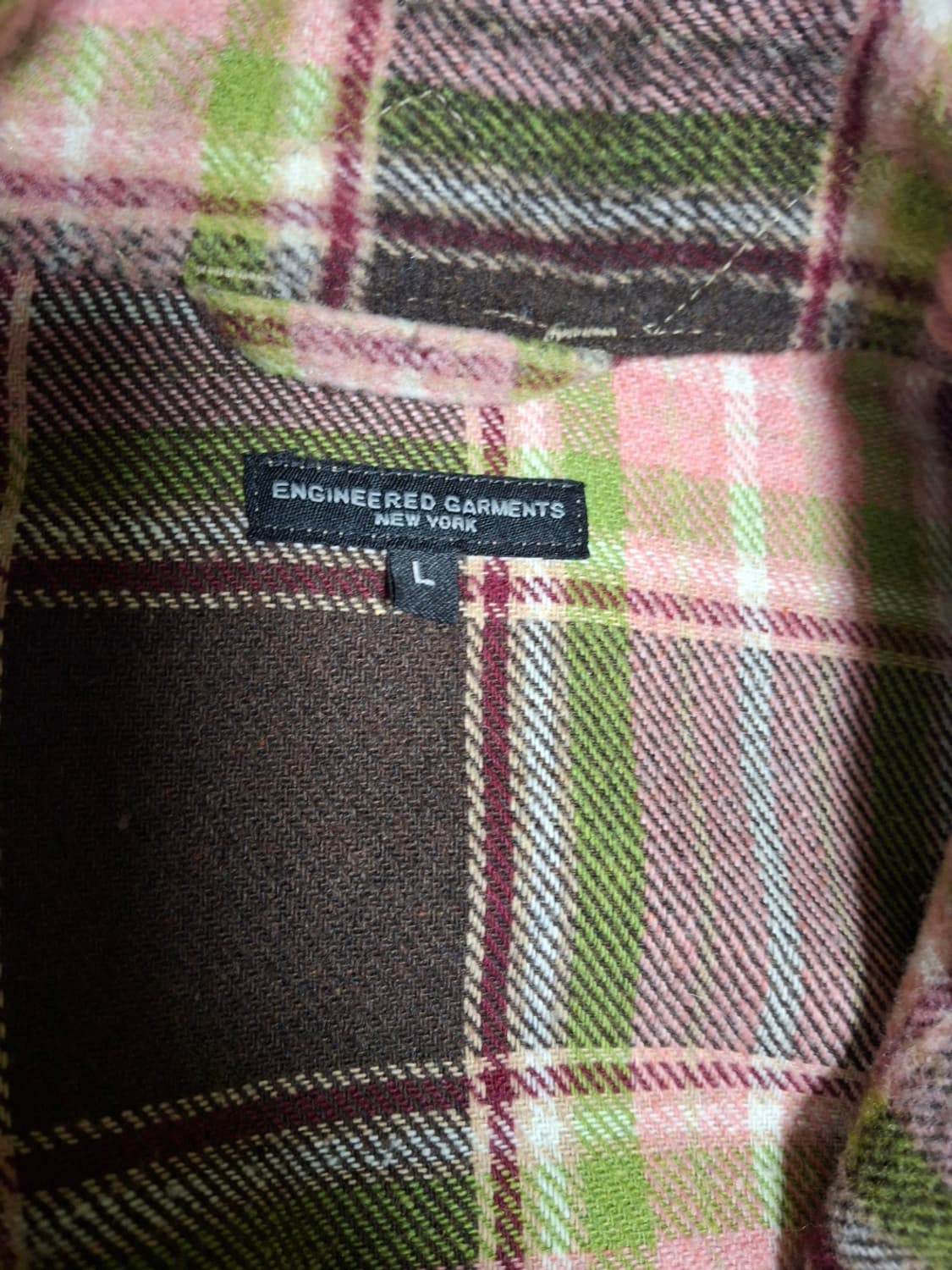 [L] 엔지니어드가먼츠 익스플로러 셔츠 자켓 브라운/핑크 엔가 상품이미지6