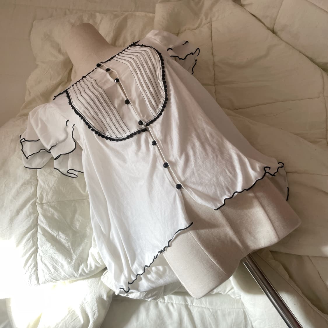 빈티지 블라우스 로걀탑 양산형 달천깔 페어리 블라우스 일본빈티지 모리룩 상품이미지1