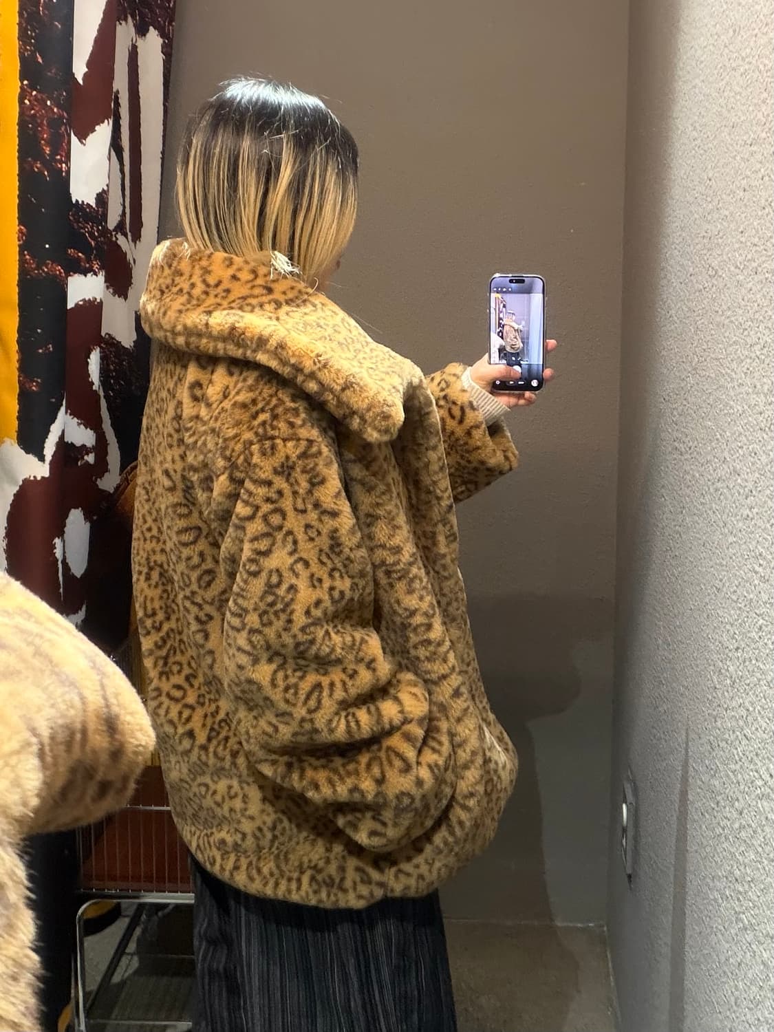 빈티지 빅카라 레오파드 퍼자켓 상품이미지5