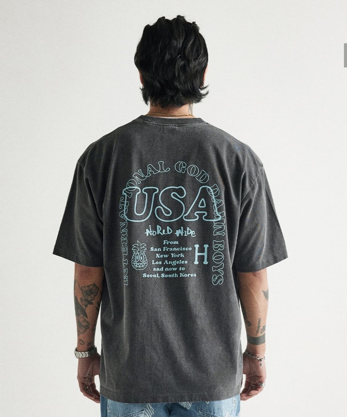 새상품 허프레디 HUF X REDDY PINNACLE TEE 차콜 XL 상품이미지2