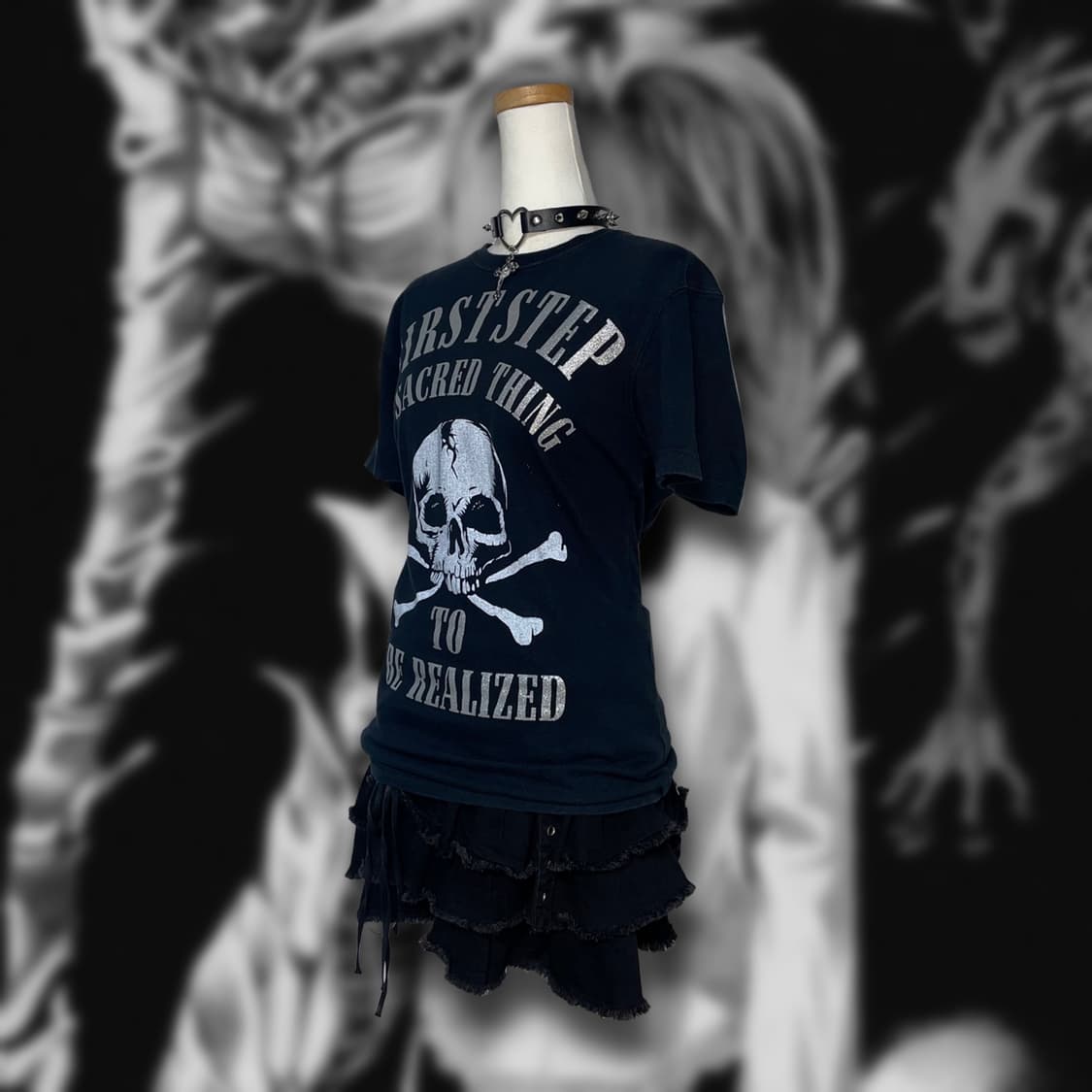 Skull Printed Glitter T-Shirt  상품이미지3