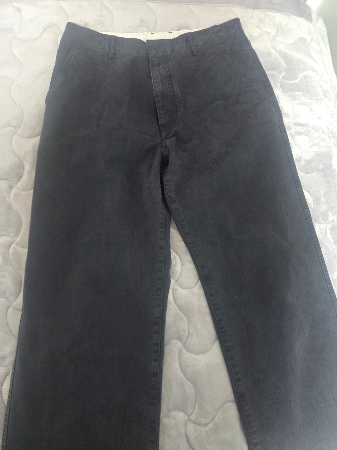 포터리 와이드데님 워시드블랙 상품이미지2