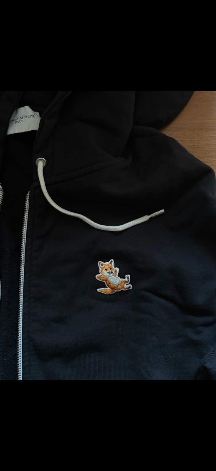 메종키츠네 칠렉스 폭스 패치 후드 집업 블랙 XL 상품이미지3