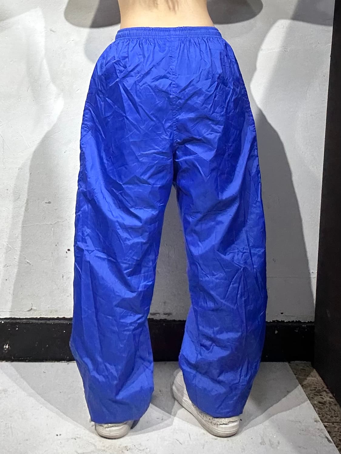 90s 칼카니 블루 올드스쿨 힙합 사이드 라인 와이드 트랙 팬츠 상품이미지3