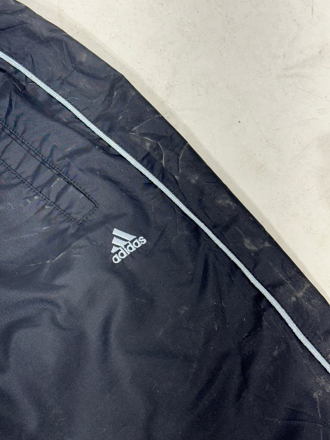 아디다스 네이비 부츠컷 추리닝 바지 화이트 사이드 라인 트랙 팬츠 L 상품이미지6