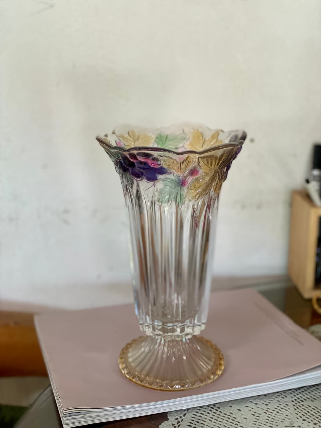 일본 소가글라스 빈티지 화병 유리 꽃병 오브제 상품이미지8