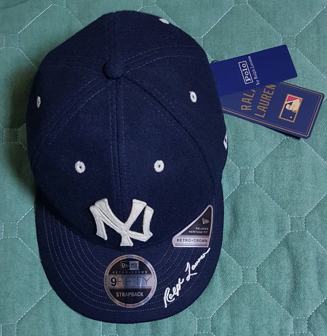 폴로 x 뉴에라 mlb 뉴욕 양키스 울 볼캡 네이비 팝니다. 상품이미지1