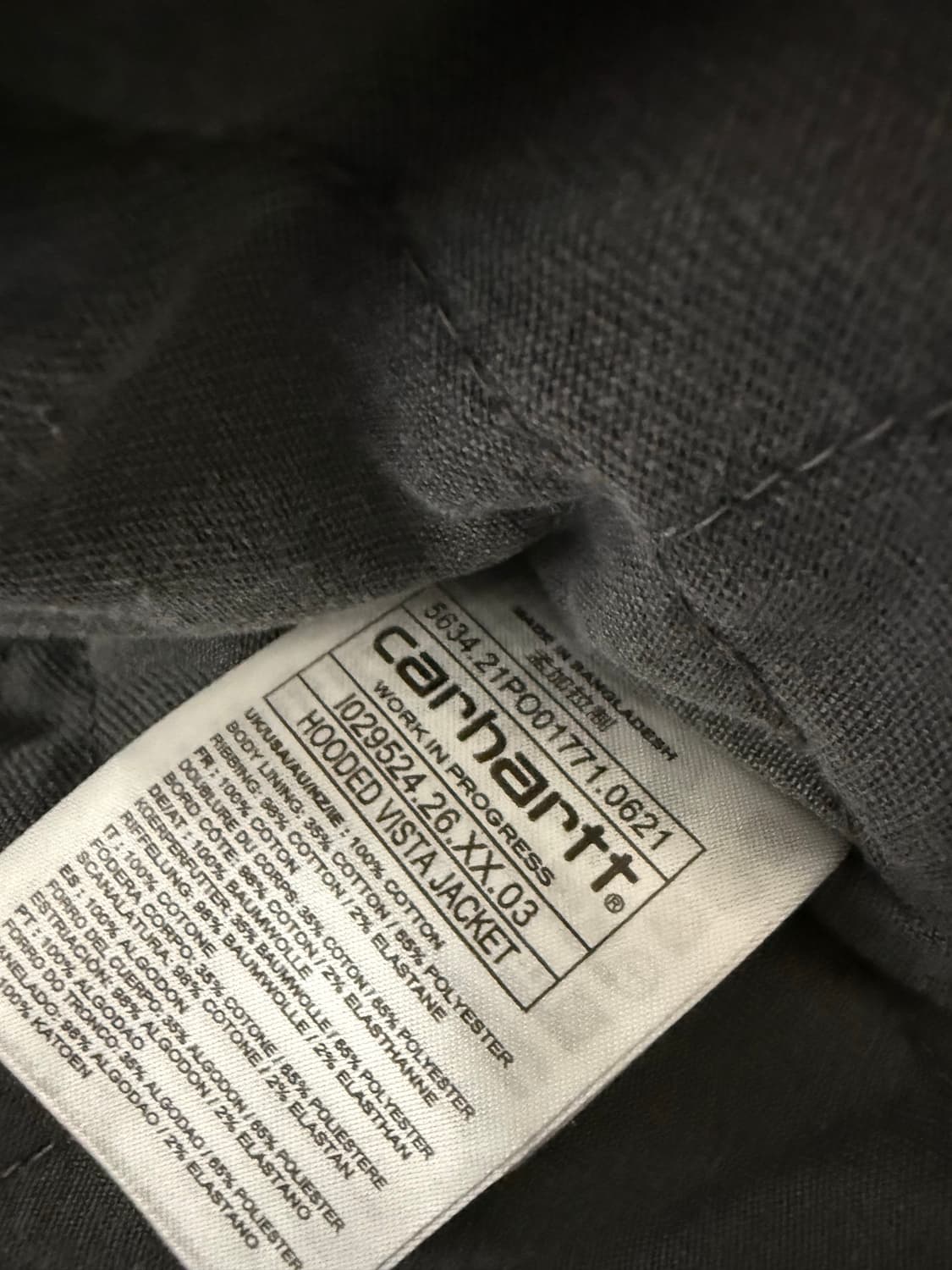 칼하트wip vista 짚업후드자켓 상품이미지3