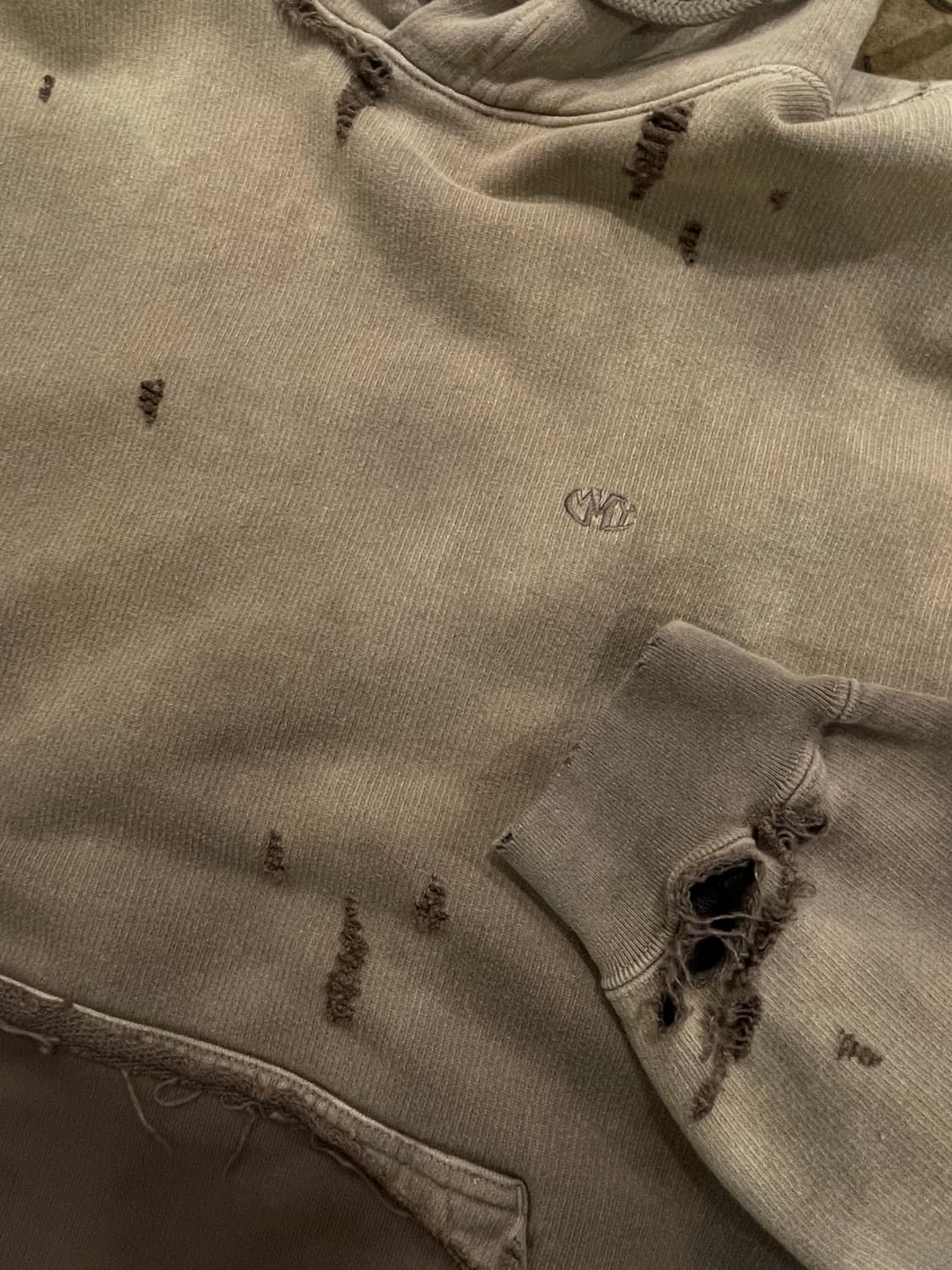 (MMY)미하라야스히로/브라운카키 데미지후드티(44) 상품이미지6