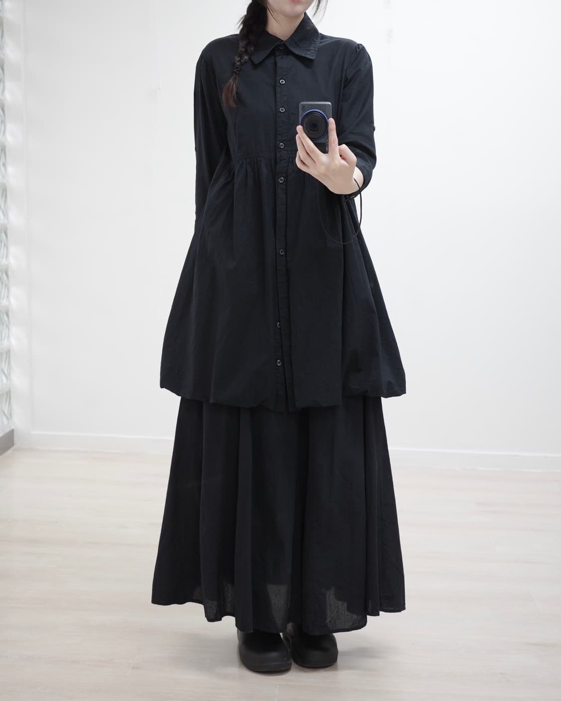Black collar vintage one-piece 상품이미지2