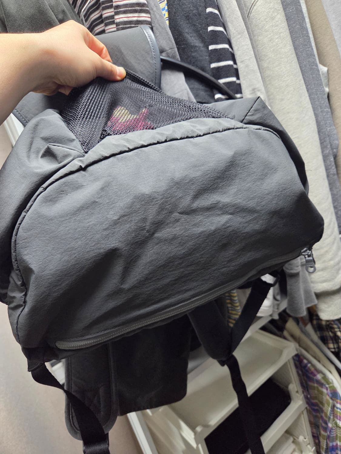 마지언타이틀 럭색 백팩 올데이백 04 그레이 상품이미지5