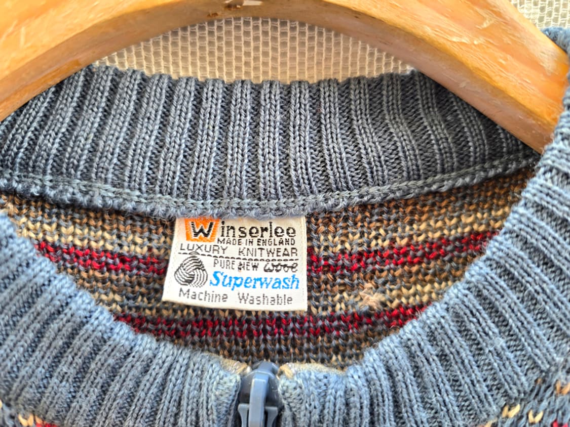 80s 영국산 풀집업 니트 상품이미지4