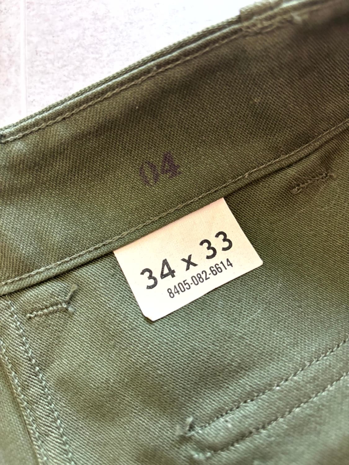 60's 미군 OG 107 퍼티그 팬츠 30" 데드스탁 상품이미지6