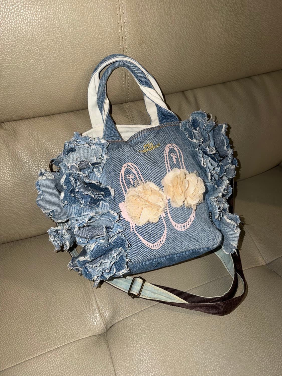 shoes printing corsage point denim bag 상품이미지1