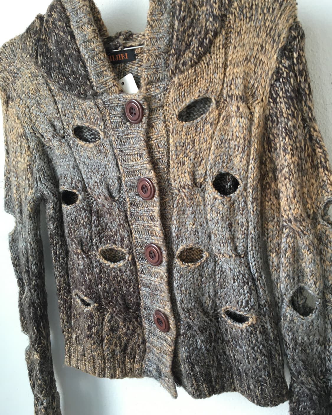 Punching knit hood cardigan 상품이미지5