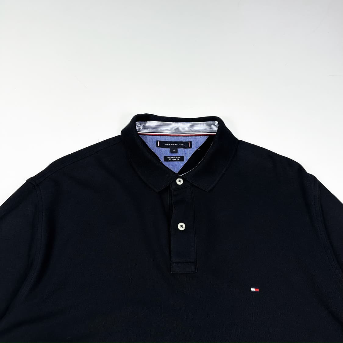 타미힐피거 플래그 블랙 반팔 카라티 (XL) 상품이미지1