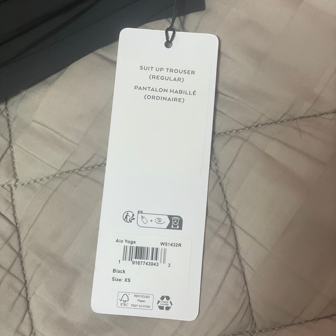 알로 요가 수트업 트라우저 팬츠 레귤러 xs 블랙 상품이미지5