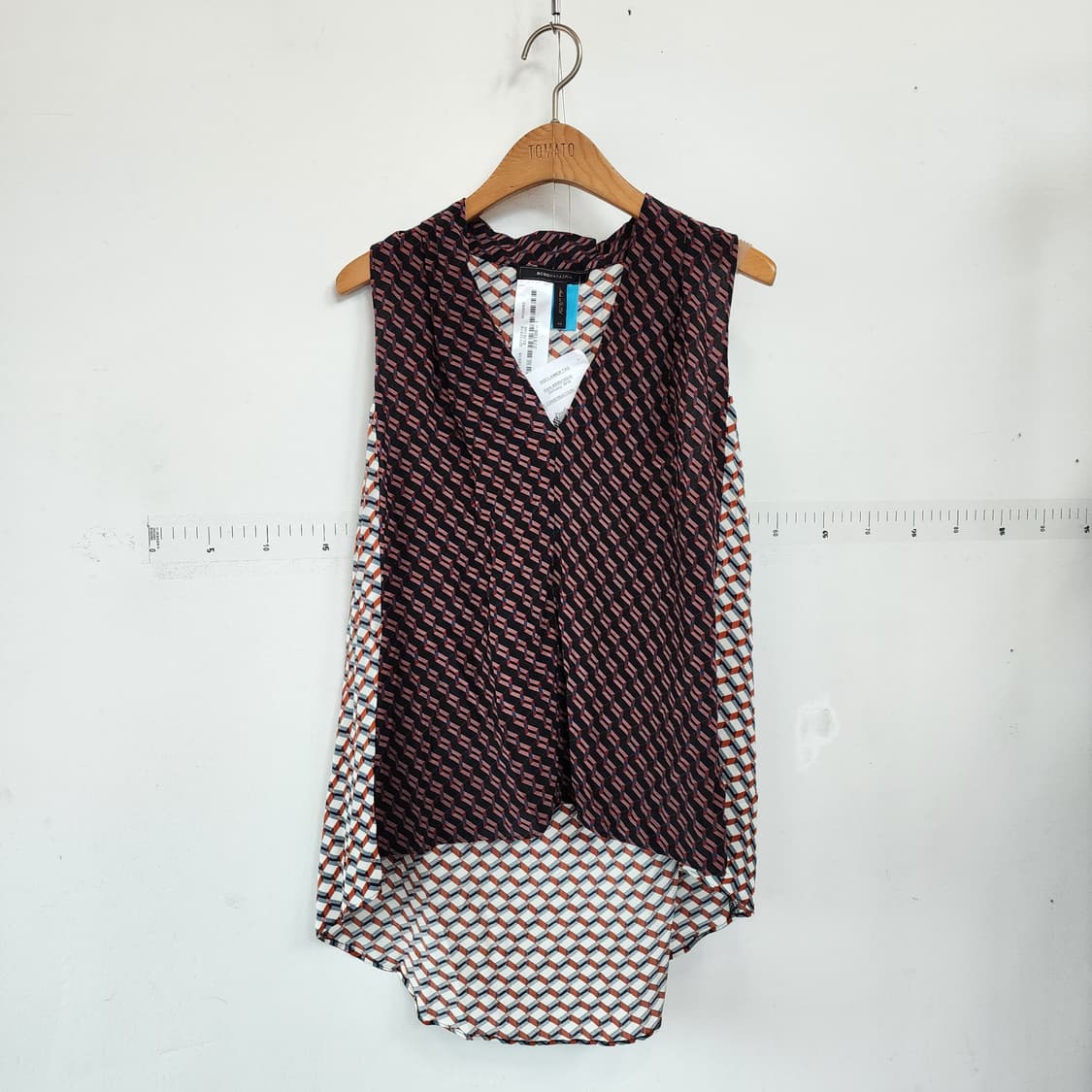 BCBG  패턴 실크 조끼 블라우스 상품이미지1